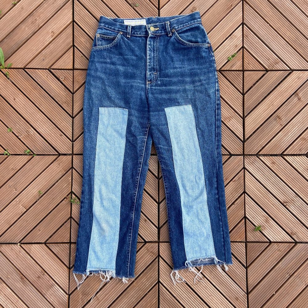 Community Service Recycled Upcycled Vintage Lee Patchwork Jeans Sz 12